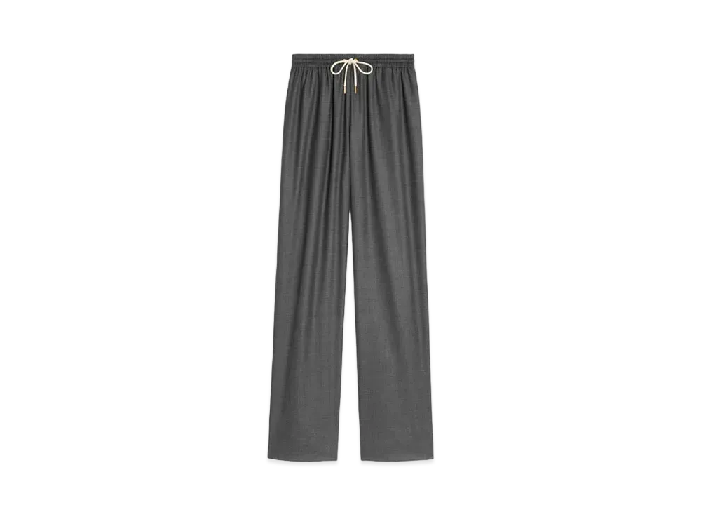 CELINE Straight Fit Track Pants In Prince of Wales Cashmere "Gray/Black"
