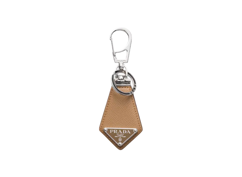 PRADA Saffiano Leather Keyring "Camel"