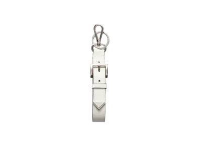 PRADA Saffiano Leather Keyring "White"