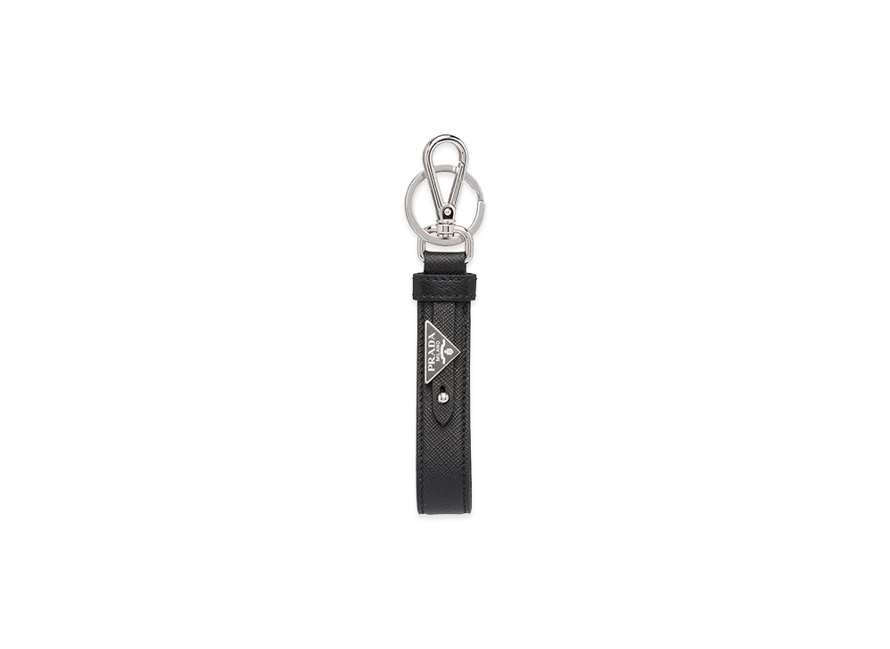PRADA Saffiano Logo Keyring "Black"