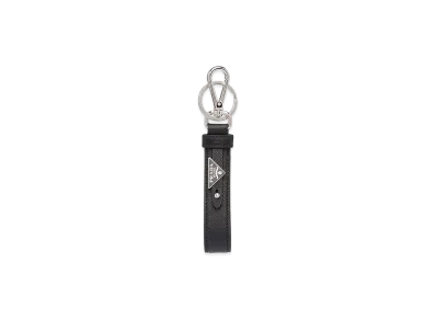 PRADA Saffiano Logo Keyring "Black"