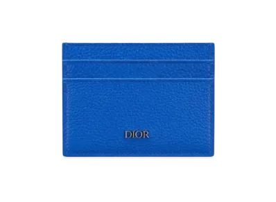 Dior Grain Cow Leather Card Holder "Blue"