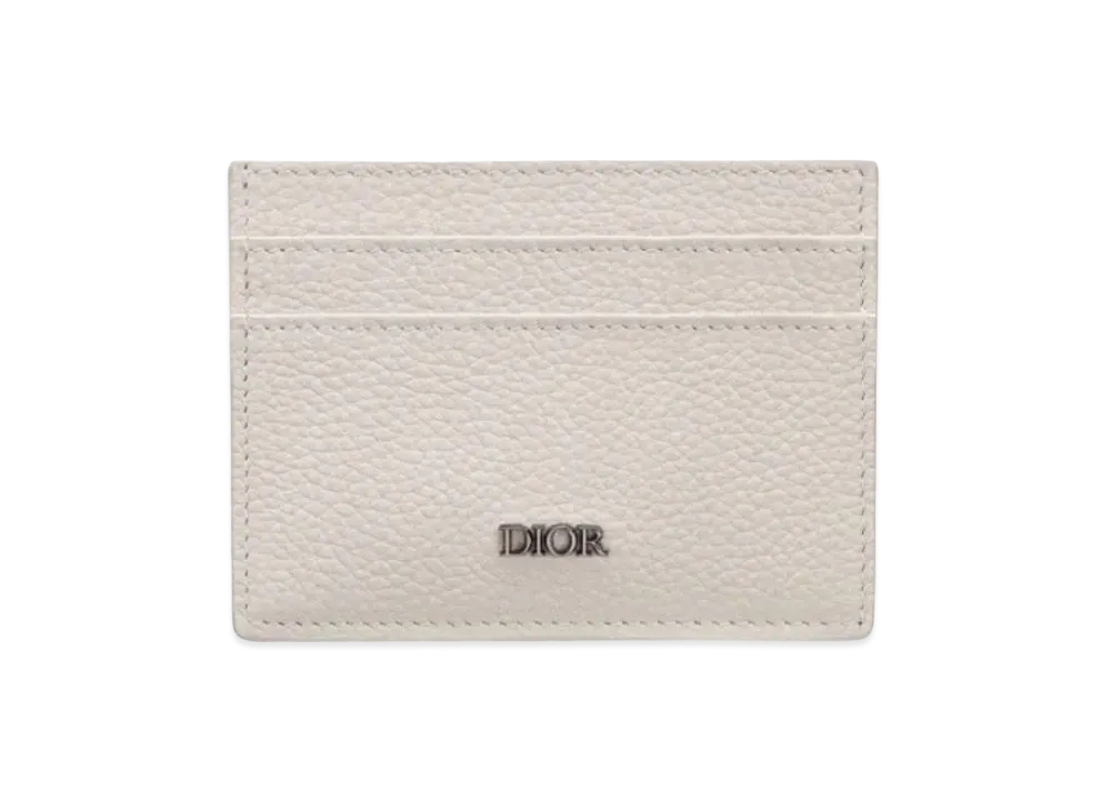 Dior Grain Cow Leather Card Holder "Off White"