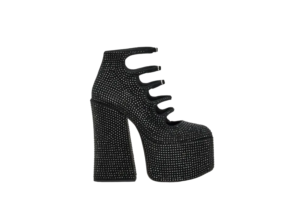 Marc Jacobs The Rhinestone Kiki Ankle Boot "Black/Black"