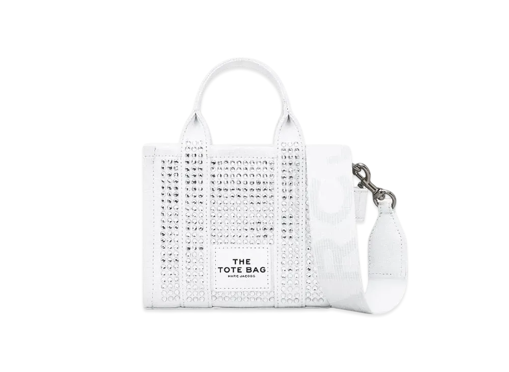 Marc Jacobs The Crystal Canvas Crossbody Tote Bag Mini "White Crystal"