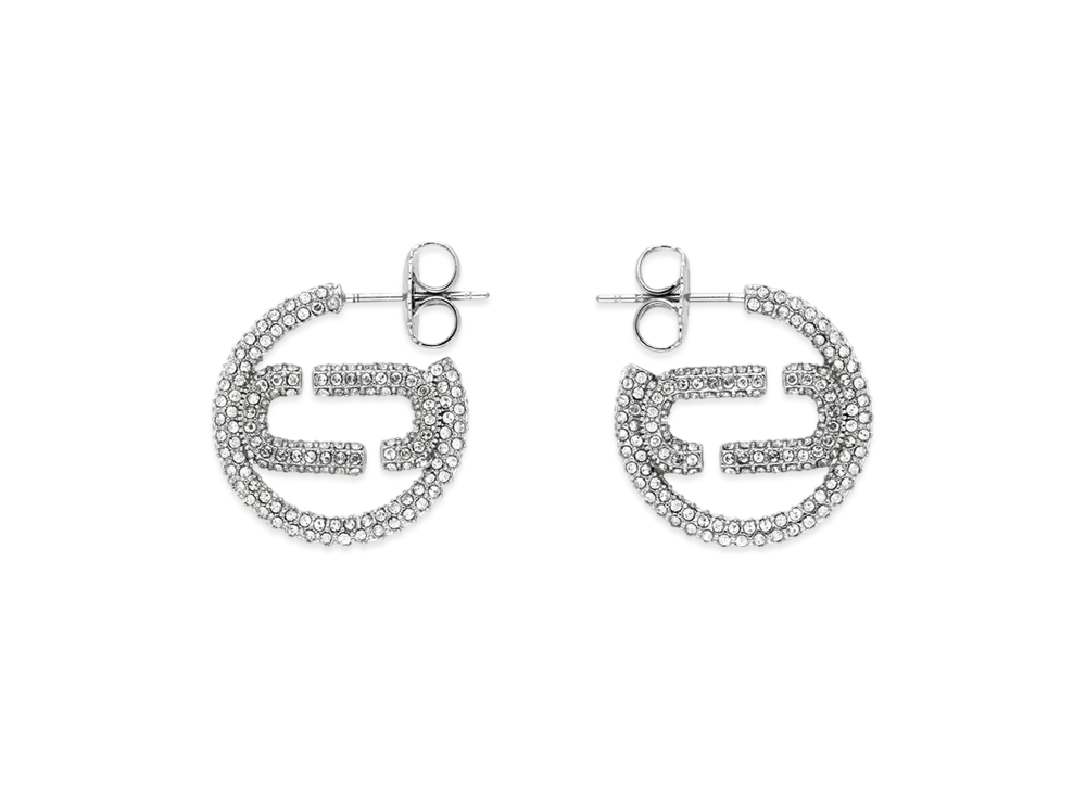 Marc Jacobs The J Marc Small Pave Hoops "Crystals"