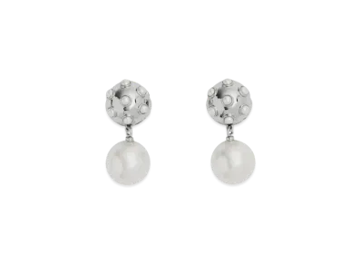 Marc Jacobs The Pearl Dot Drop Earrings "White/Silver"