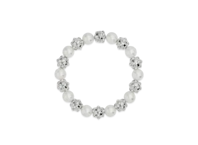 Marc Jacobs The Pearl Dot Statement Necklace "White/Silver"