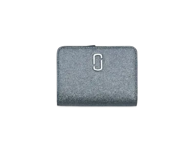 Marc Jacobs The Galactic Glitter J Marc Mini Compact Wallet "Silver"