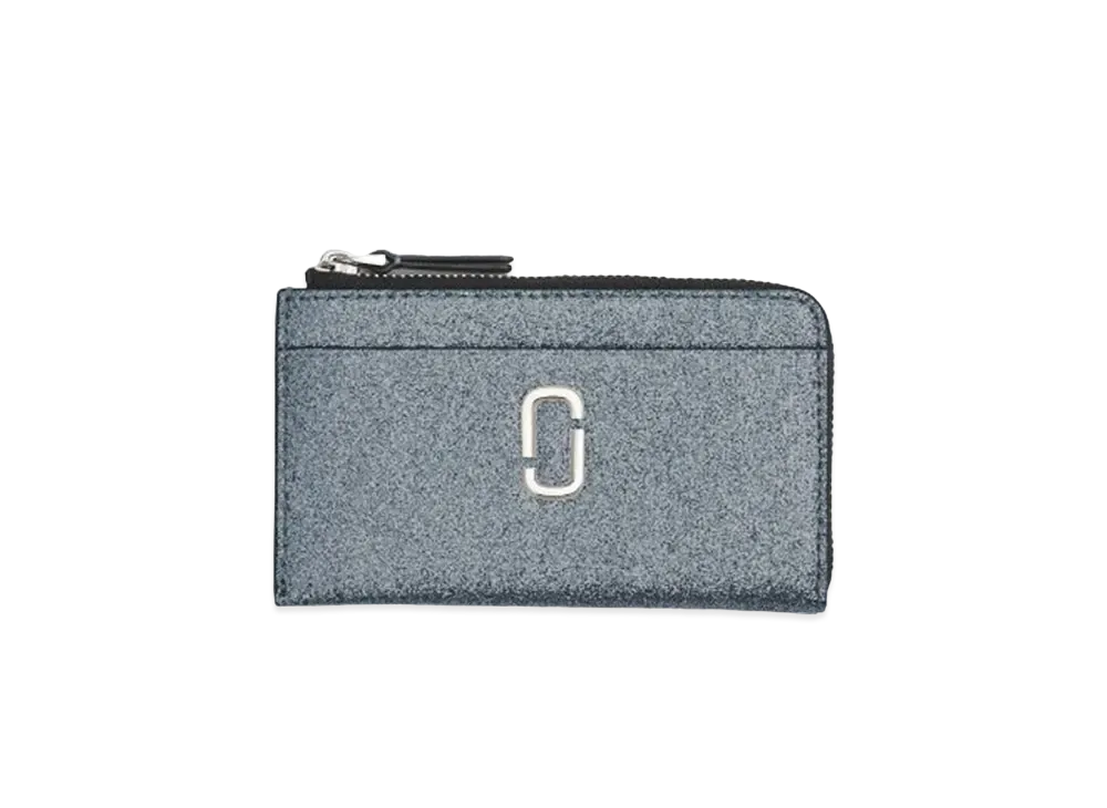 Marc Jacobs The Galactic Glitter J Marc Top Zip Multi Wallet "Silver"