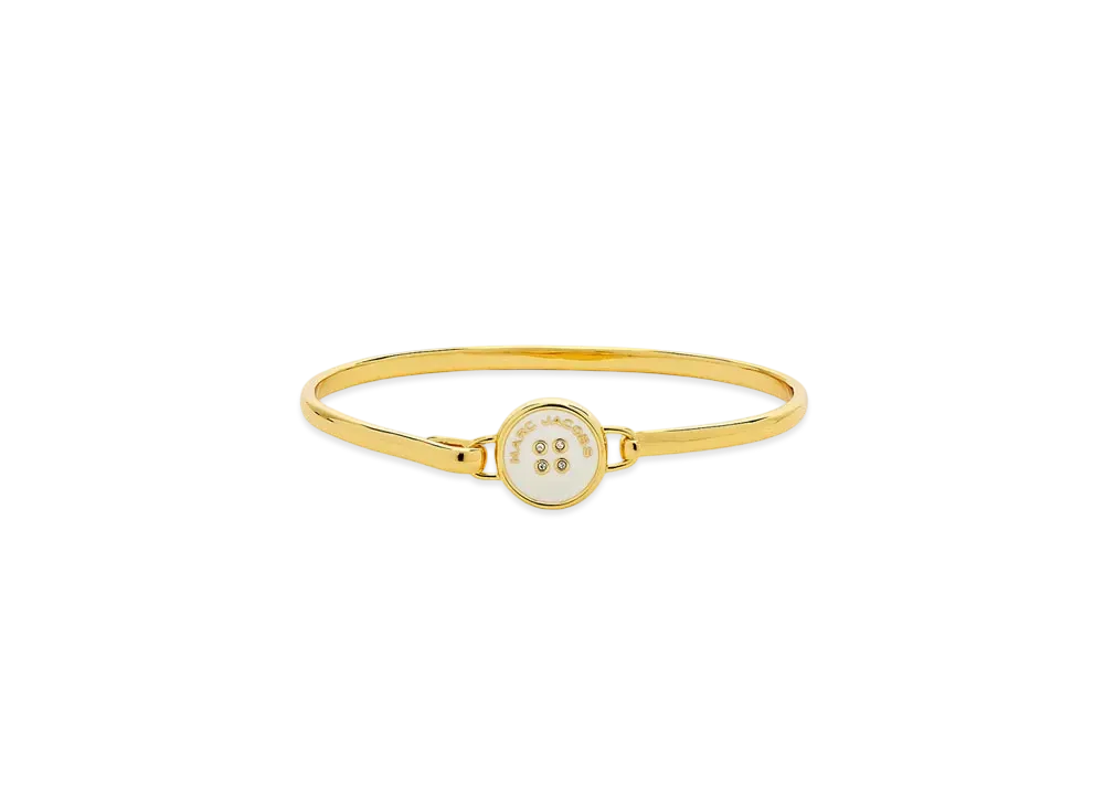 Marc Jacobs Button Enamel Hinge Bracelet "Gold/Cream"