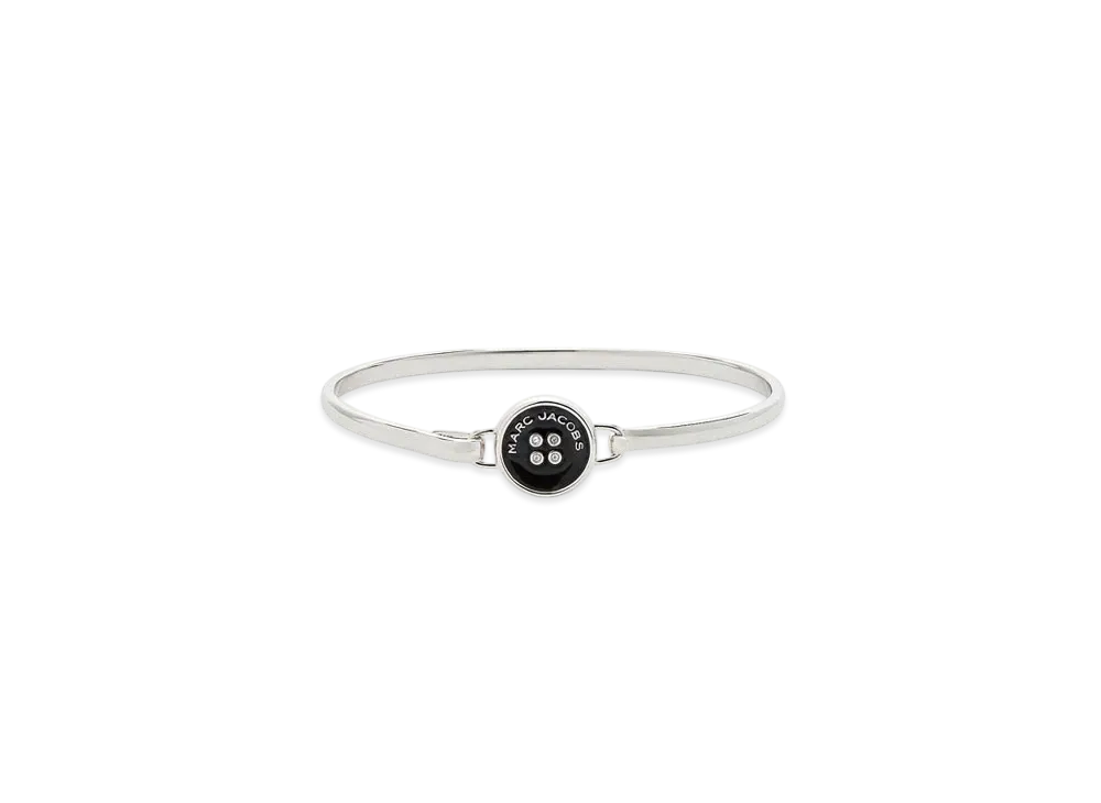 Marc Jacobs Button Enamel Hinge Bracelet "Silver/Black"