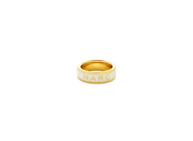 Marc Jacobs Button Enamel Ring "Gold/Cream"