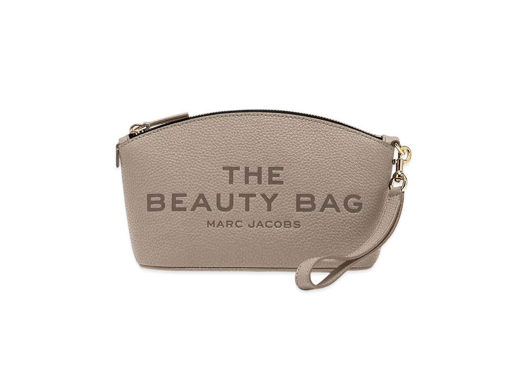 Marc Jacobs The Leather Beauty Bag Pouch "Cement"