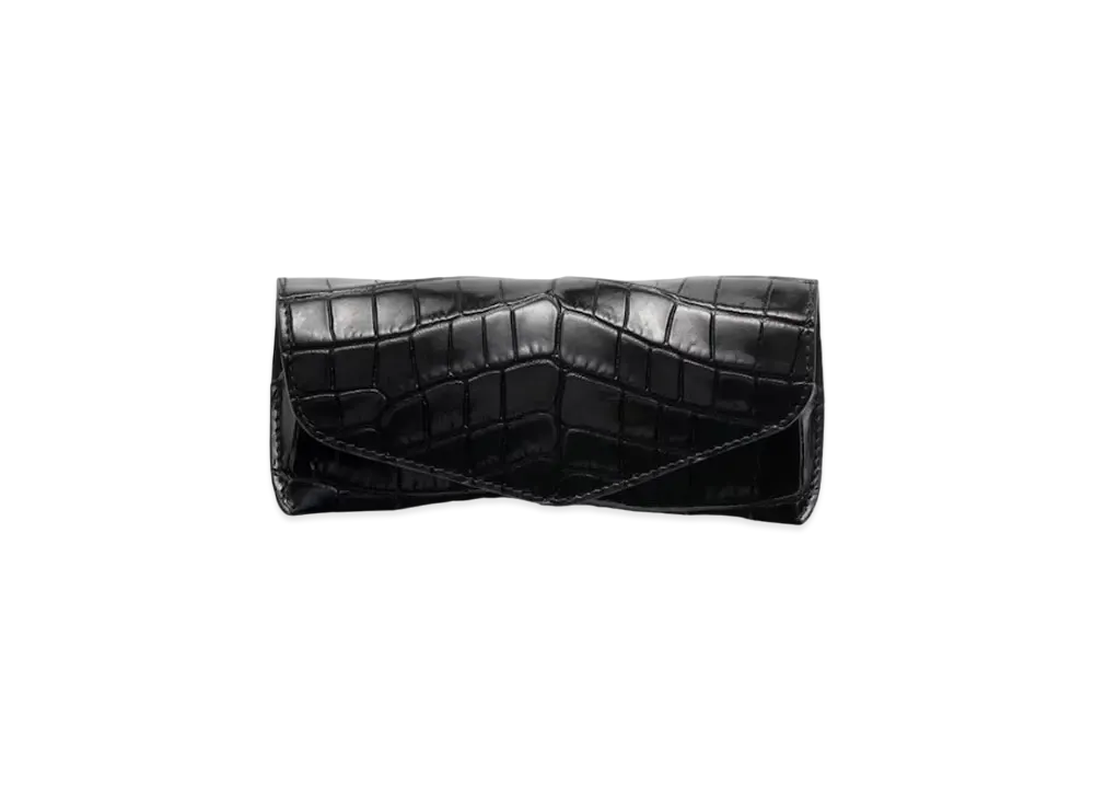 PRADA Crocodile Leather Glasses Case "Black"