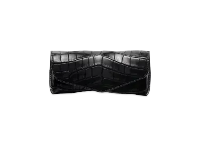 PRADA Crocodile Leather Glasses Case "Black"