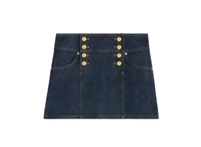 CELINE Trapeze Mini Skirt in Rinsed Wash Denim "IndigoRinsed"