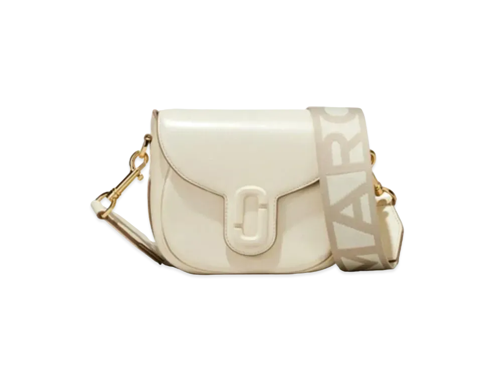 Marc Jacobs The Leather Covered J Marc Saddle Bag Small "Cloud White"