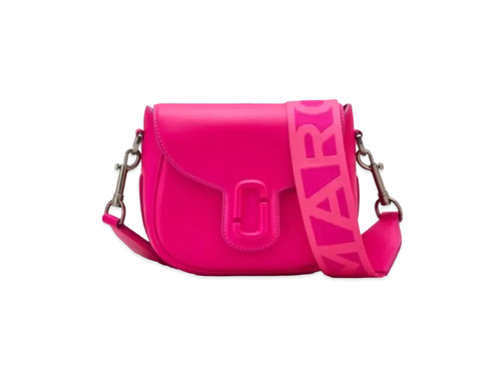 Marc Jacobs The Leather Covered J Marc Saddle Bag Small "Hot Pink"