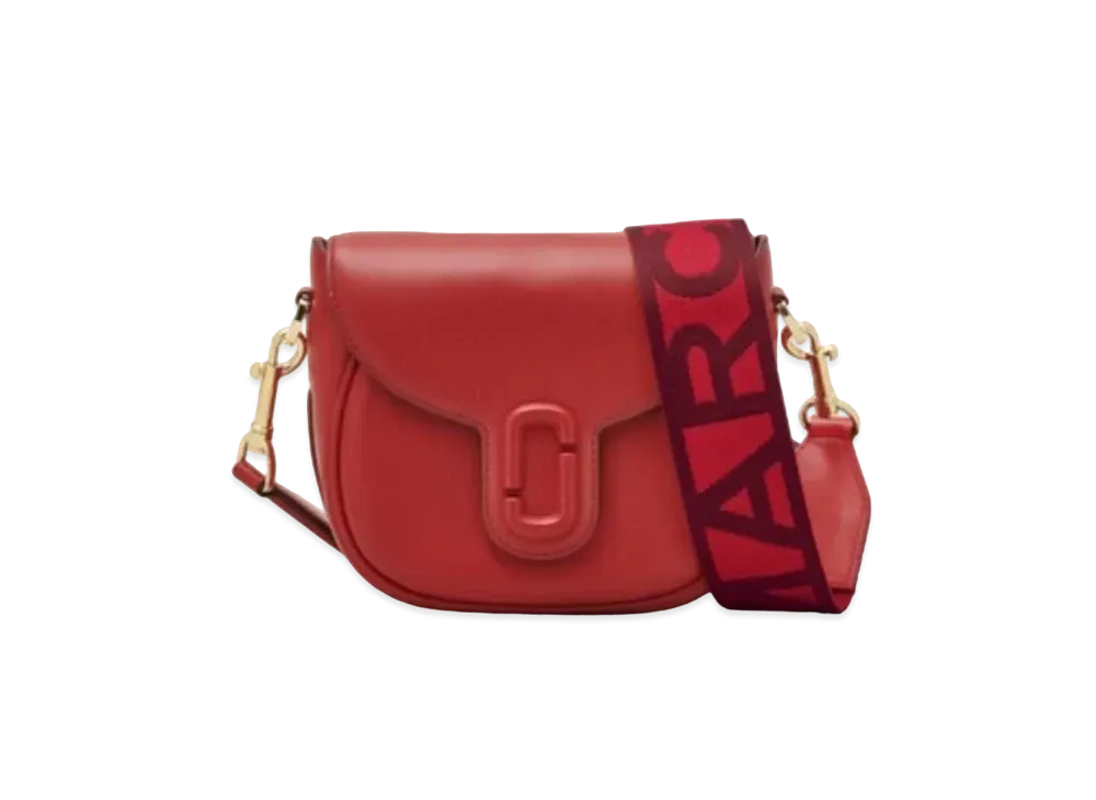 Marc Jacobs The Leather Covered J Marc Saddle Bag Small "True Red"
