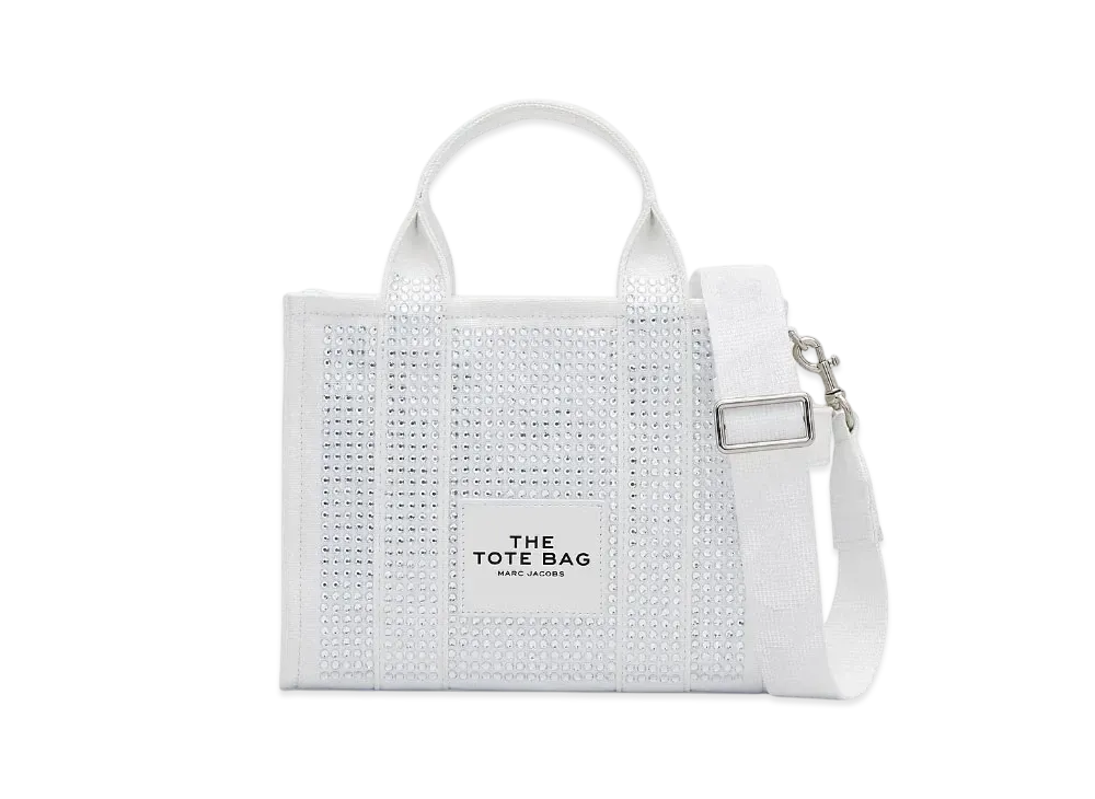 Marc Jacobs The Crystal Canvas Tote Bag Small "White Crystal"
