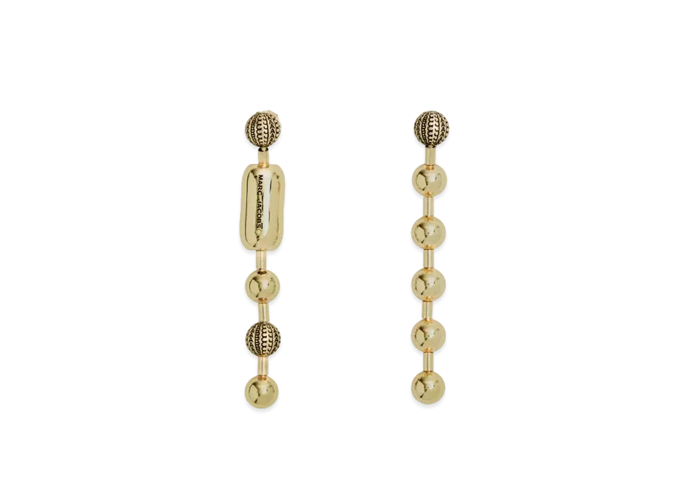Marc Jacobs The Monogram Ball Chain Earrings "Light Antique Gold"