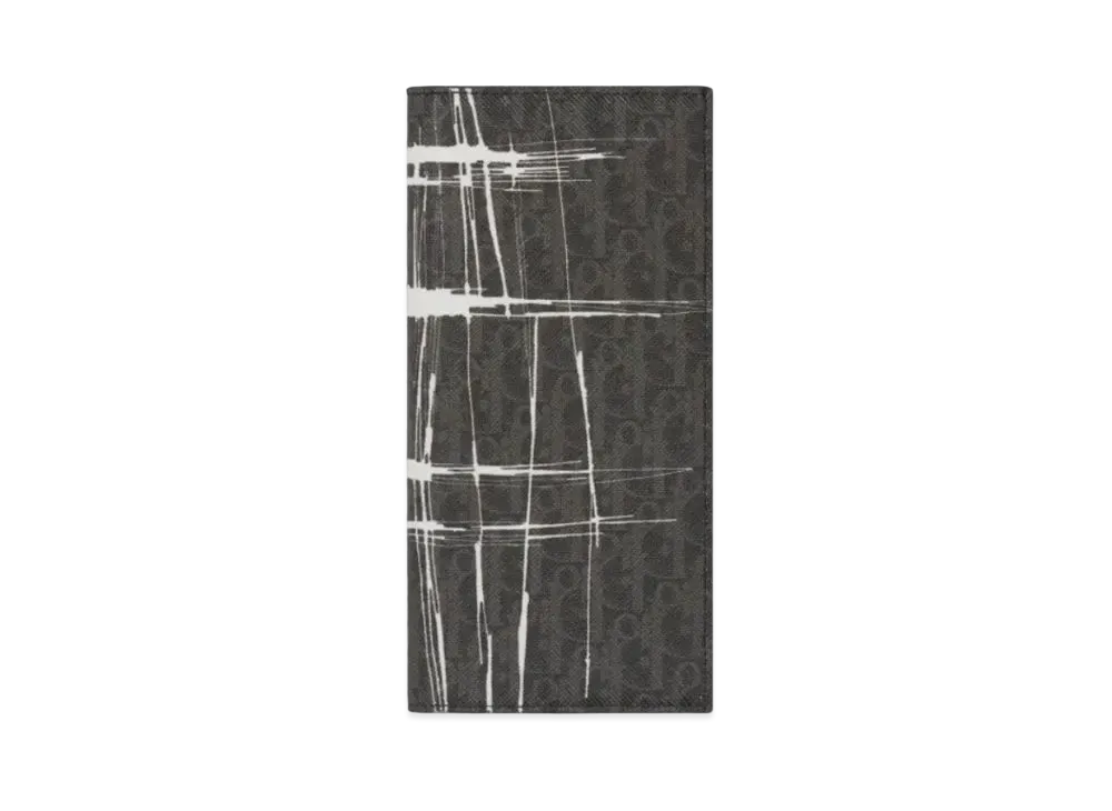 Dior Scribble Canvas Calfskin Wallet "Black"