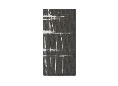 Dior Scribble Canvas Calfskin Wallet "Black"