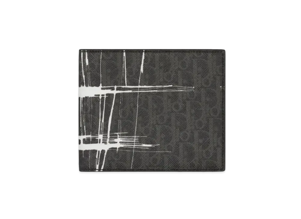 Dior Scribble Canvas Calfskin Wallet "Black"
