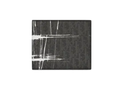 Dior Scribble Canvas Calfskin Wallet "Black"