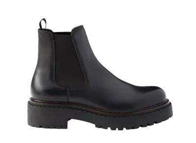 PRADA Men's Leather Chelsea Boots "Black"