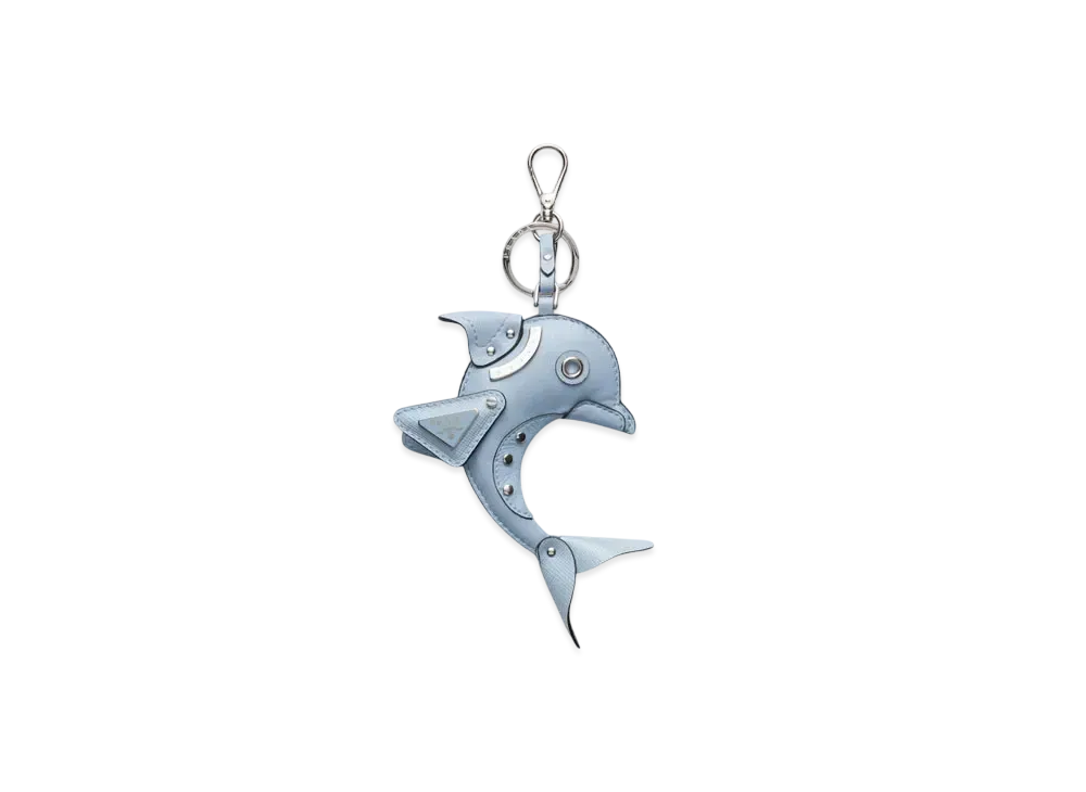 PRADA Leather Bag Charm "Light Blue"