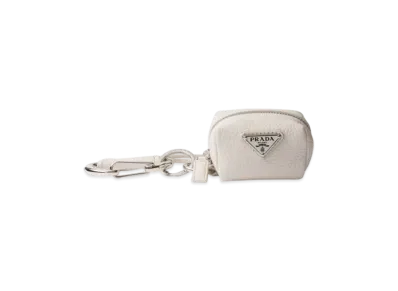 PRADA Leather Bag Charm "Off White"