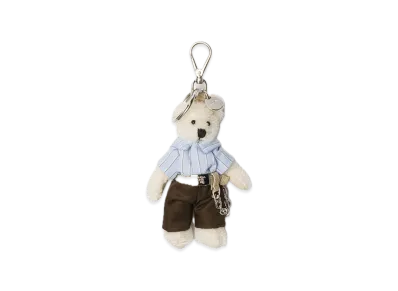 PRADA Teddy Bag Charm with Metal Ring "White"