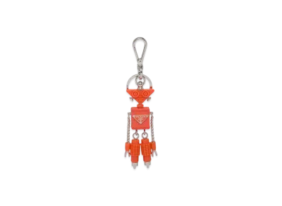 PRADA Robot Saffiano Leather Bag Charm "Orange"