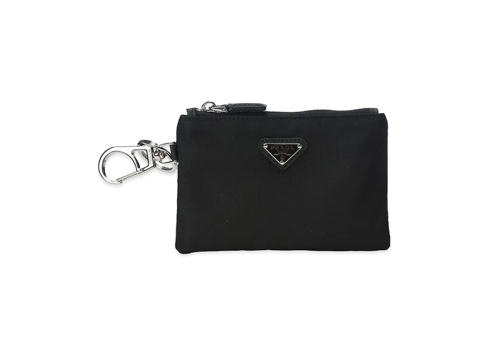 PRADA Triangle Logo Nylon Mini Pouch "Black"