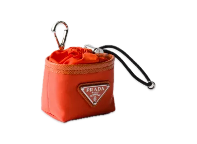 PRADA Re-Nylon Mini Pouch Bag Charm "Orange"