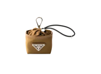 PRADA Re-Nylon Mini Pouch Bag Charm "Brown"