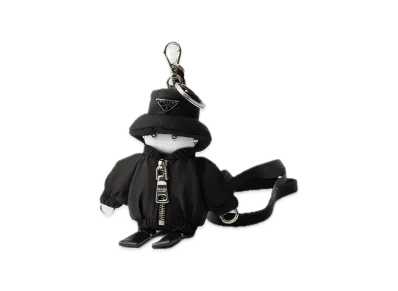 PRADA Soft Robot Re-Nylon Bag Charm "Black"