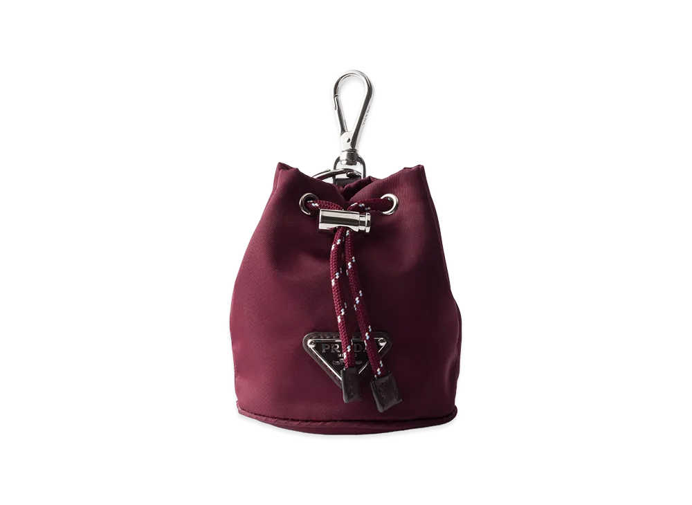 PRADA Speed Lock Re-Nylon Keyring Charm "Burgundy"