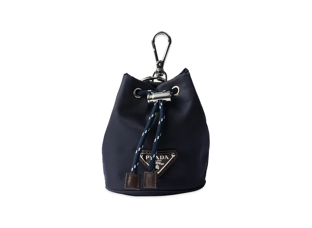 PRADA Speed Lock Re-Nylon Keyring Charm "Navy"