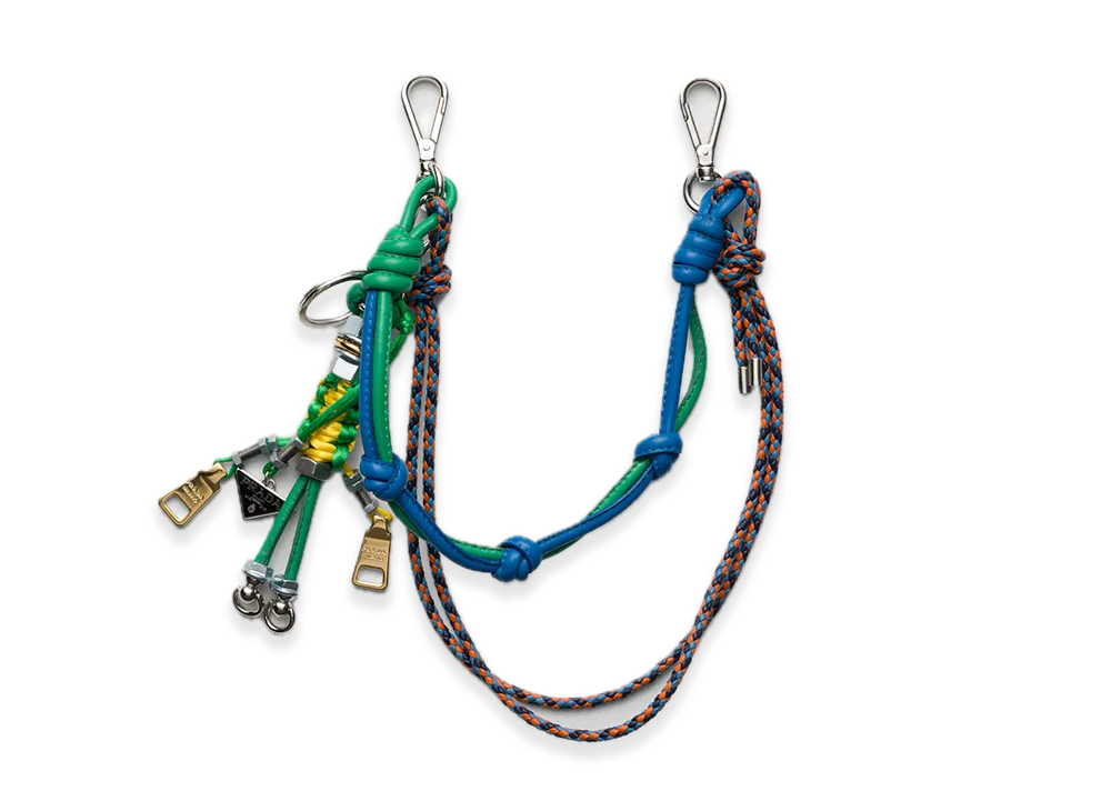 PRADA Pop String Nappa Leather x Metal Bag Charm "Mint/Mare"