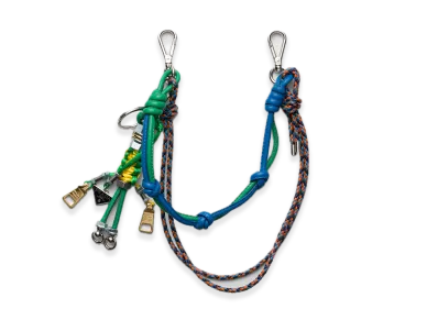 PRADA Pop String Nappa Leather x Metal Bag Charm "Mint/Mare"