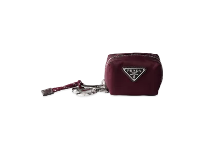 PRADA Speed Lock Re-Nylon Keyring Charm "Burgundy"