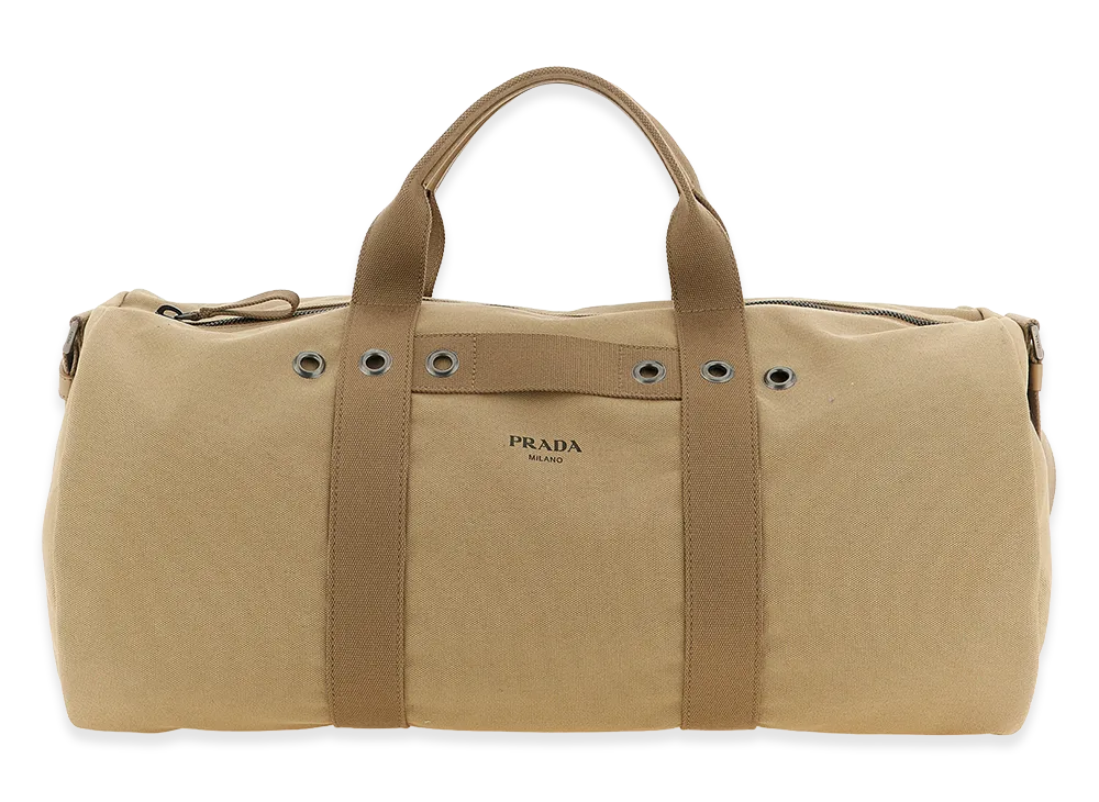 PRADA Canvas Travel Bag "Beige"