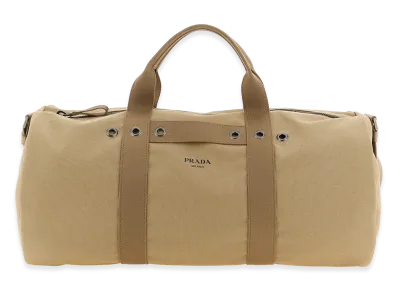 PRADA Canvas Travel Bag "Beige"