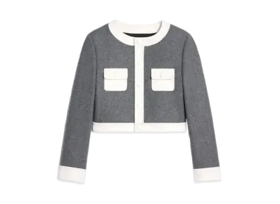 CELINE Brompton Jacket In Wool Cloth "Medium Gray"