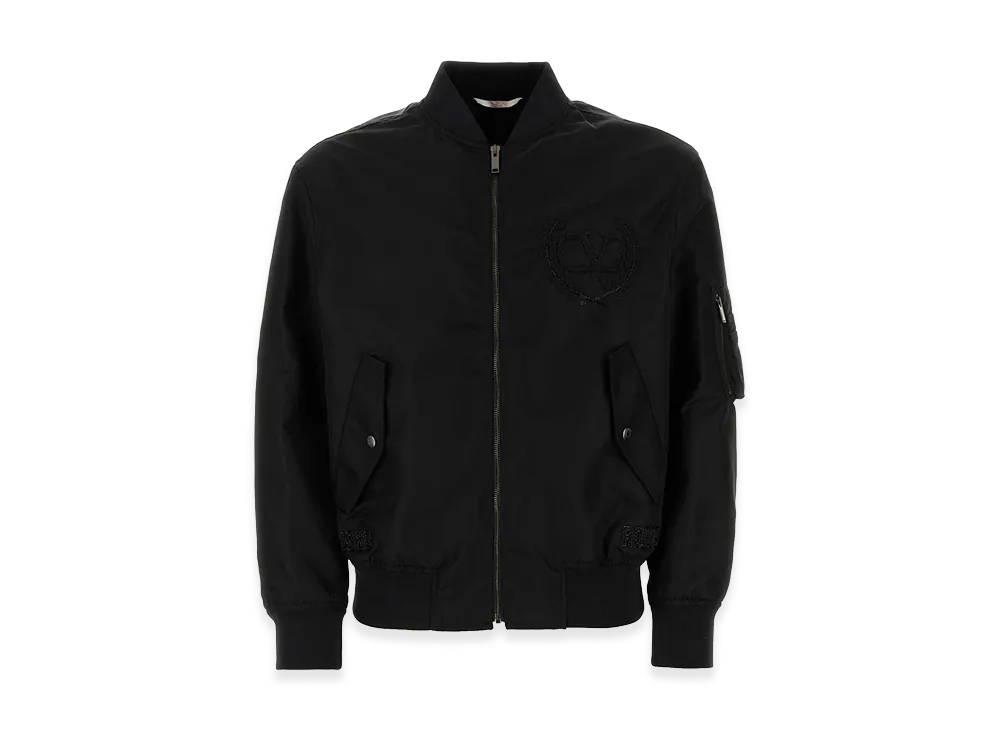 Valentino Nylon Bomber Jacket "Black"