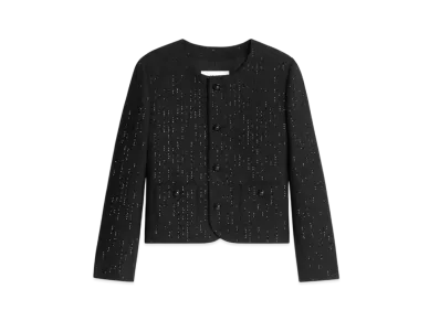 CELINE Chelsea Jacket With Sequins In Double Faced Wool "Black"