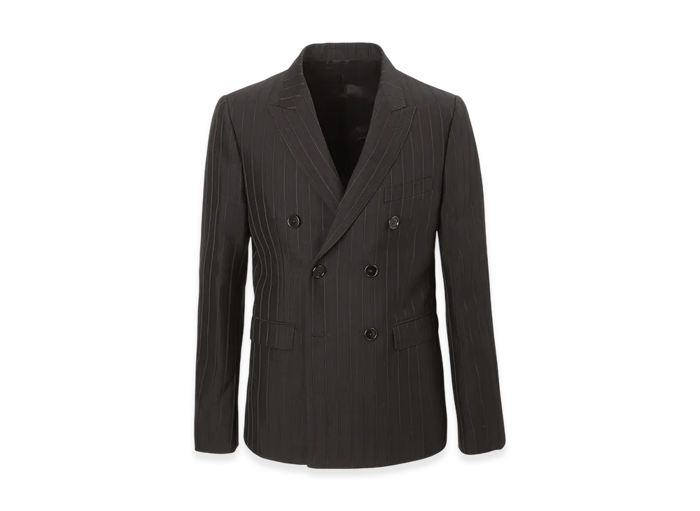 CELINE Veste Carnaby 6B Col Crante "Black/Marron"